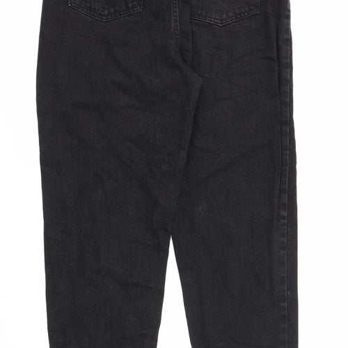 ASOS Womens Black Cotton Straight Jeans Size 30 in L30 in Regular Zip