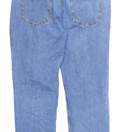 M&Co Mens Blue Cotton Straight Jeans Size 38 in Regular Zip
