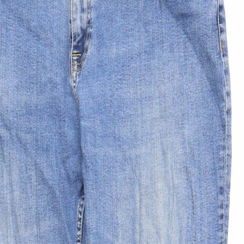 M&Co Mens Blue Cotton Straight Jeans Size 38 in Regular Zip