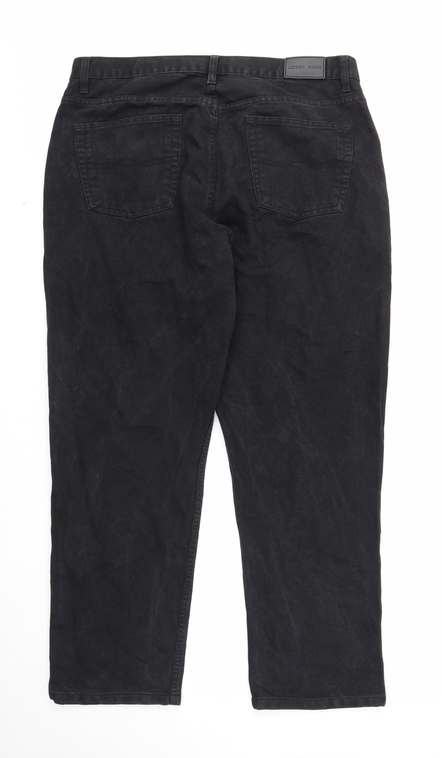 Preworn Mens Black Cotton Straight Jeans Size 36 in L29 in Regular Zip