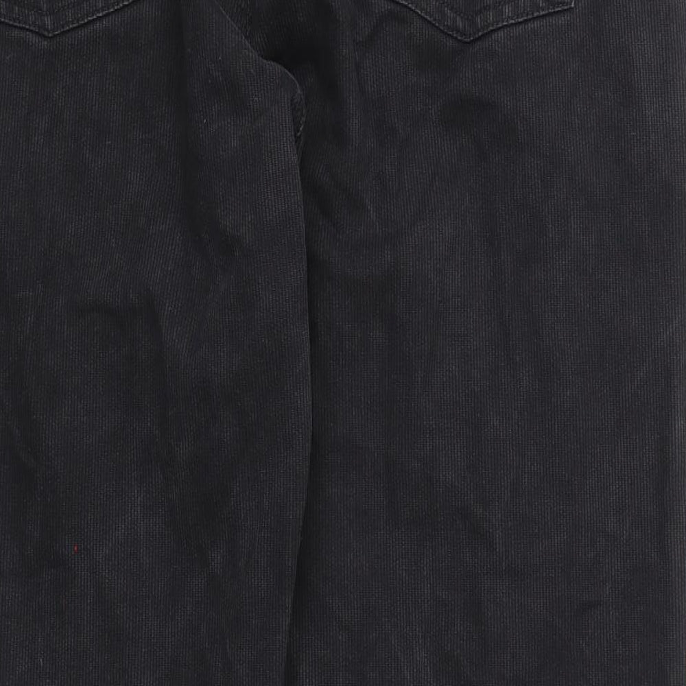 Preworn Mens Black Cotton Straight Jeans Size 36 in L29 in Regular Zip
