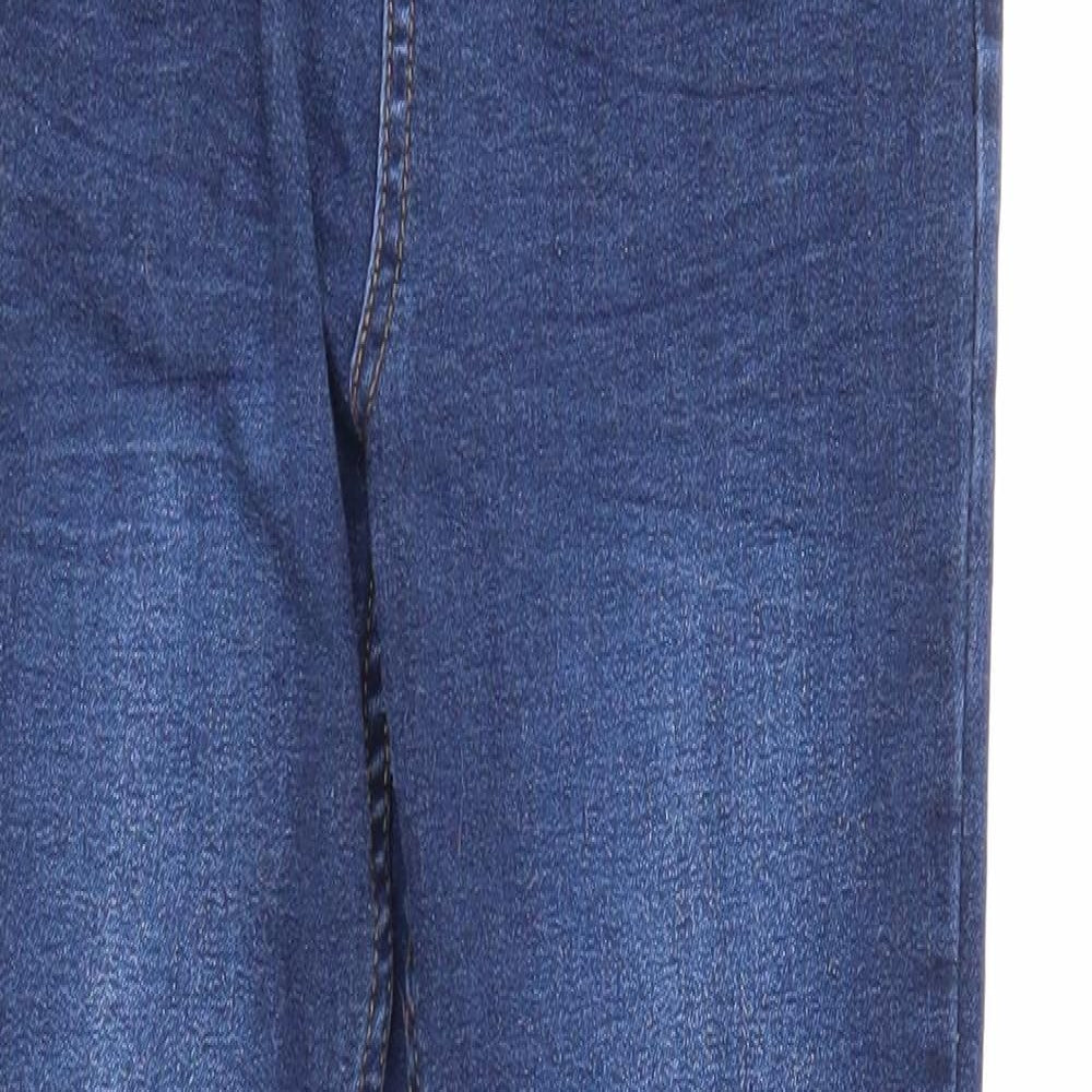 Denim & Co. Girls Blue Cotton Skinny Jeans Size 9-10 Years Regular Zip