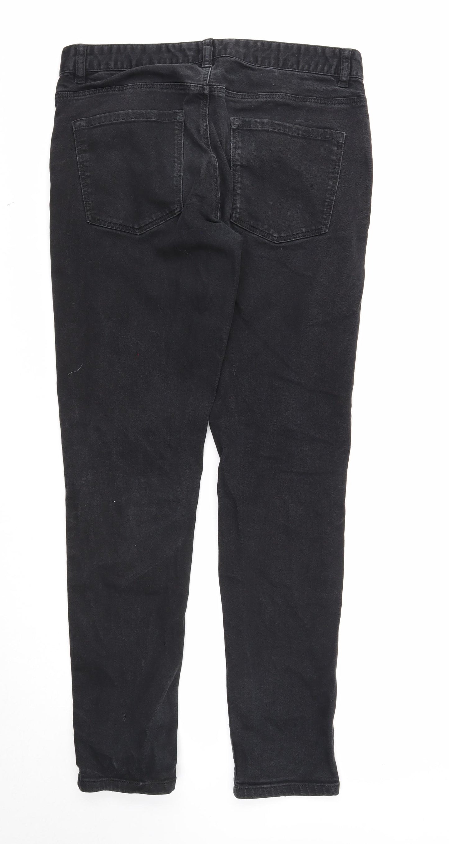 NEXT Mens Black Cotton Skinny Jeans Size 34 in Regular Zip