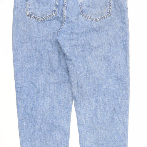 George Womens Blue Cotton Straight Jeans Size 14 Regular Zip