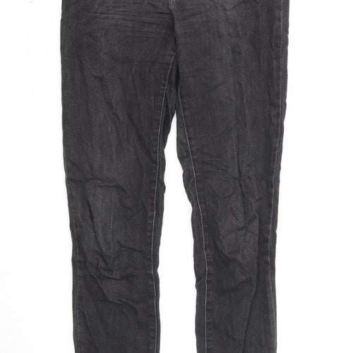 Preworn Womens Black Cotton Skinny Jeans Size 27 in Regular Zip