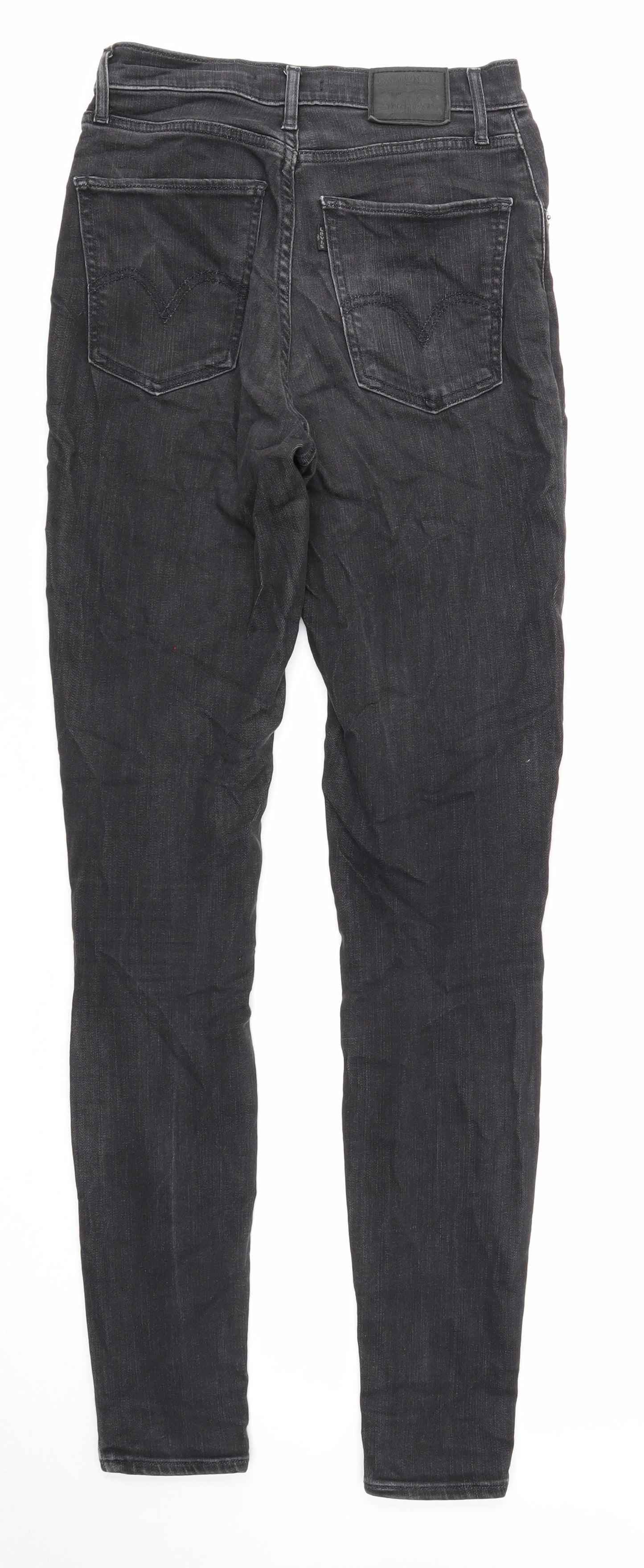 Preworn Womens Black Cotton Skinny Jeans Size 27 in Regular Zip
