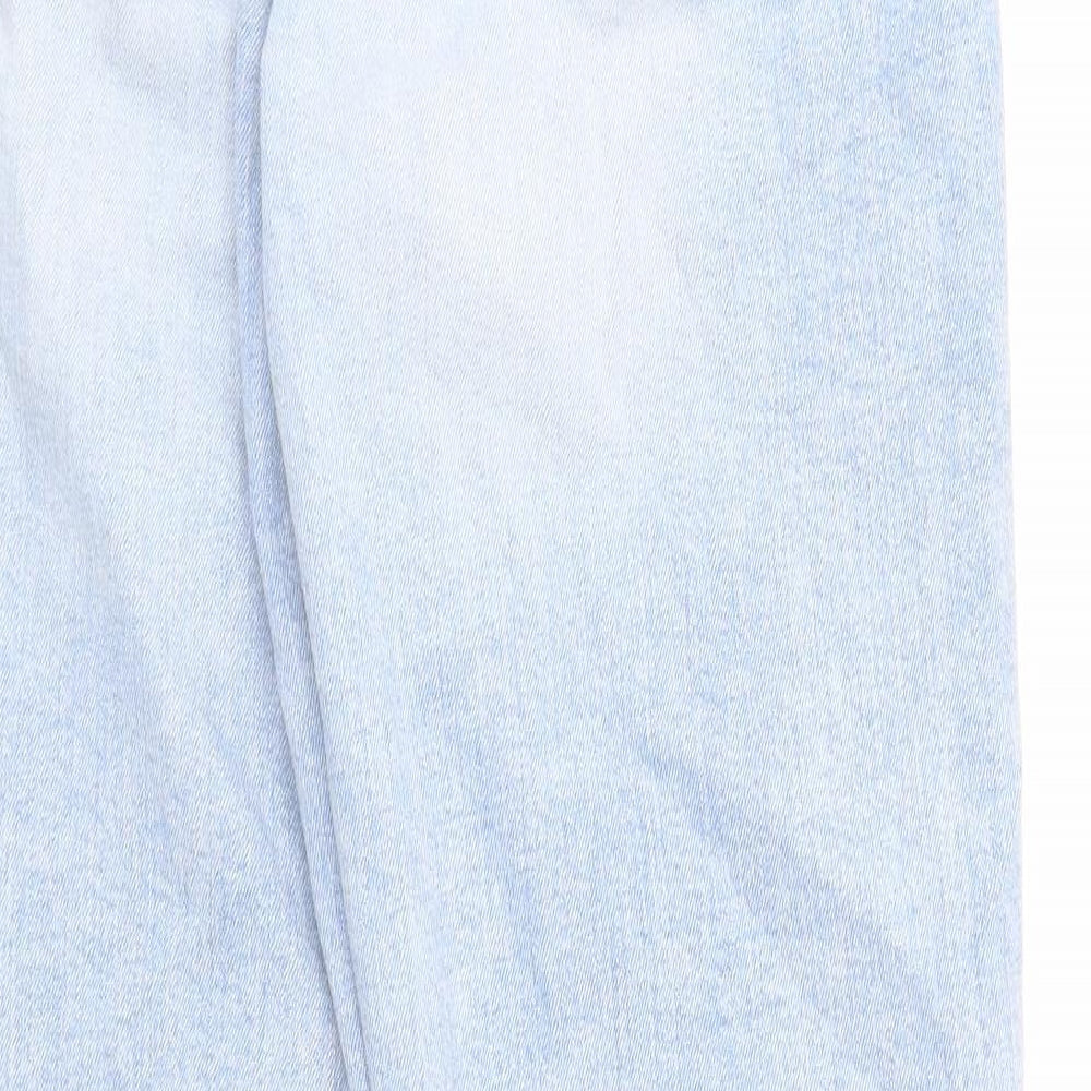 Marks and Spencer Womens Blue Cotton Straight Jeans Size 12 Regular Zip