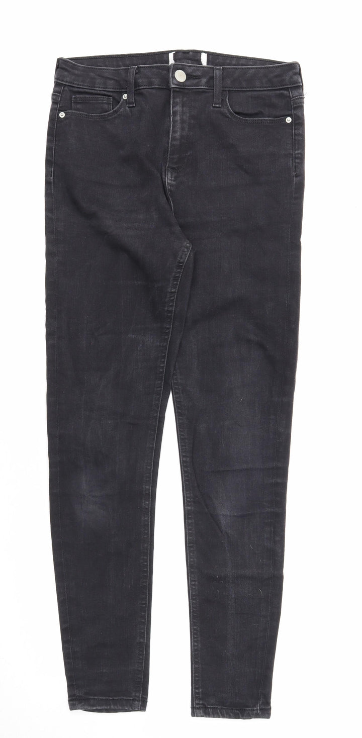 New Look Womens Black Cotton Skinny Jeans Size 10 Regular Zip