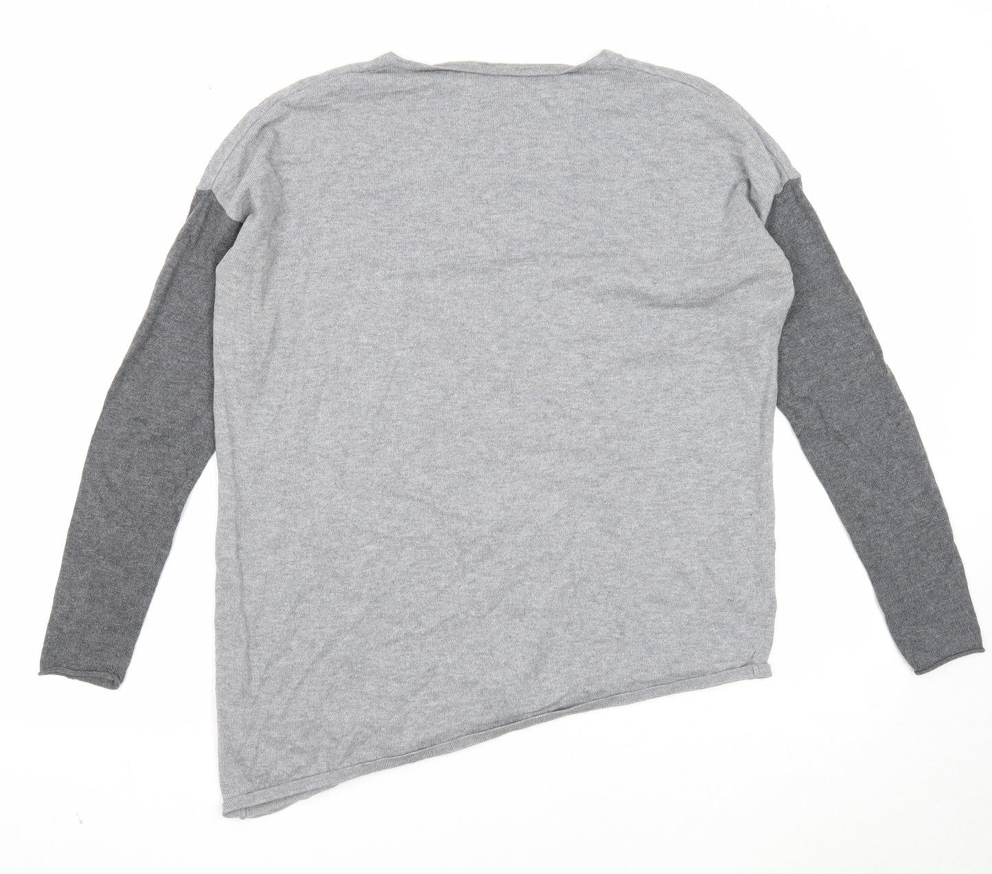 Preworn Womens Grey V-Neck Wool Pullover Jumper Size S