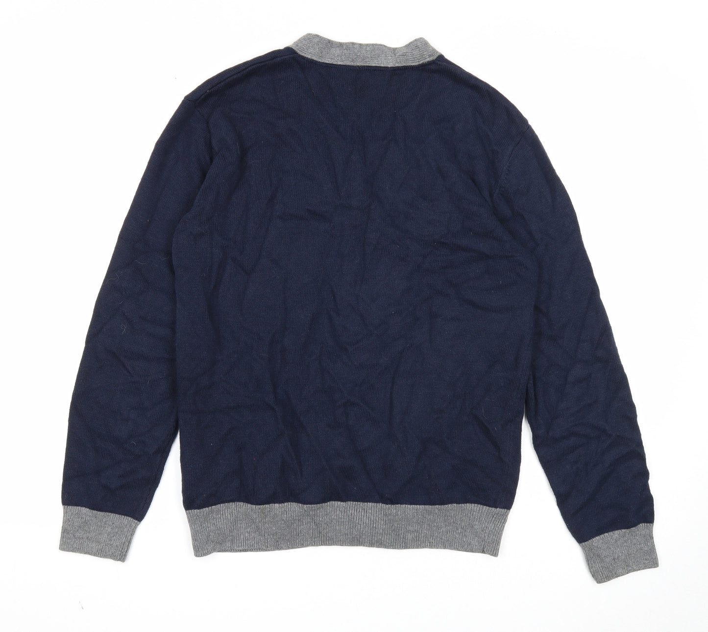 Gap Boys Blue V-Neck Cotton Cardigan Jumper Size 13 Years Button