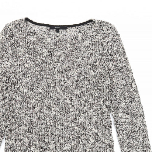 NEXT Womens Black Boat Neck Acrylic Pullover Jumper Size 12