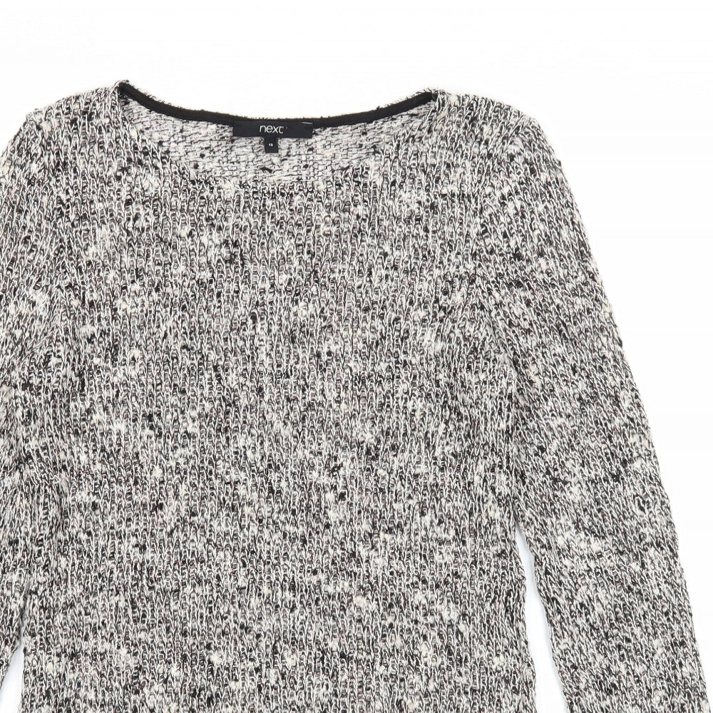 NEXT Womens Black Boat Neck Acrylic Pullover Jumper Size 12