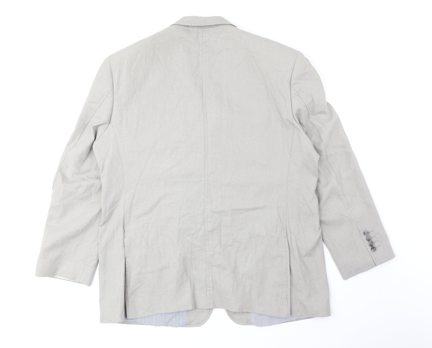 Marks and Spencer Mens Grey Linen Jacket Blazer Size 44 Regular