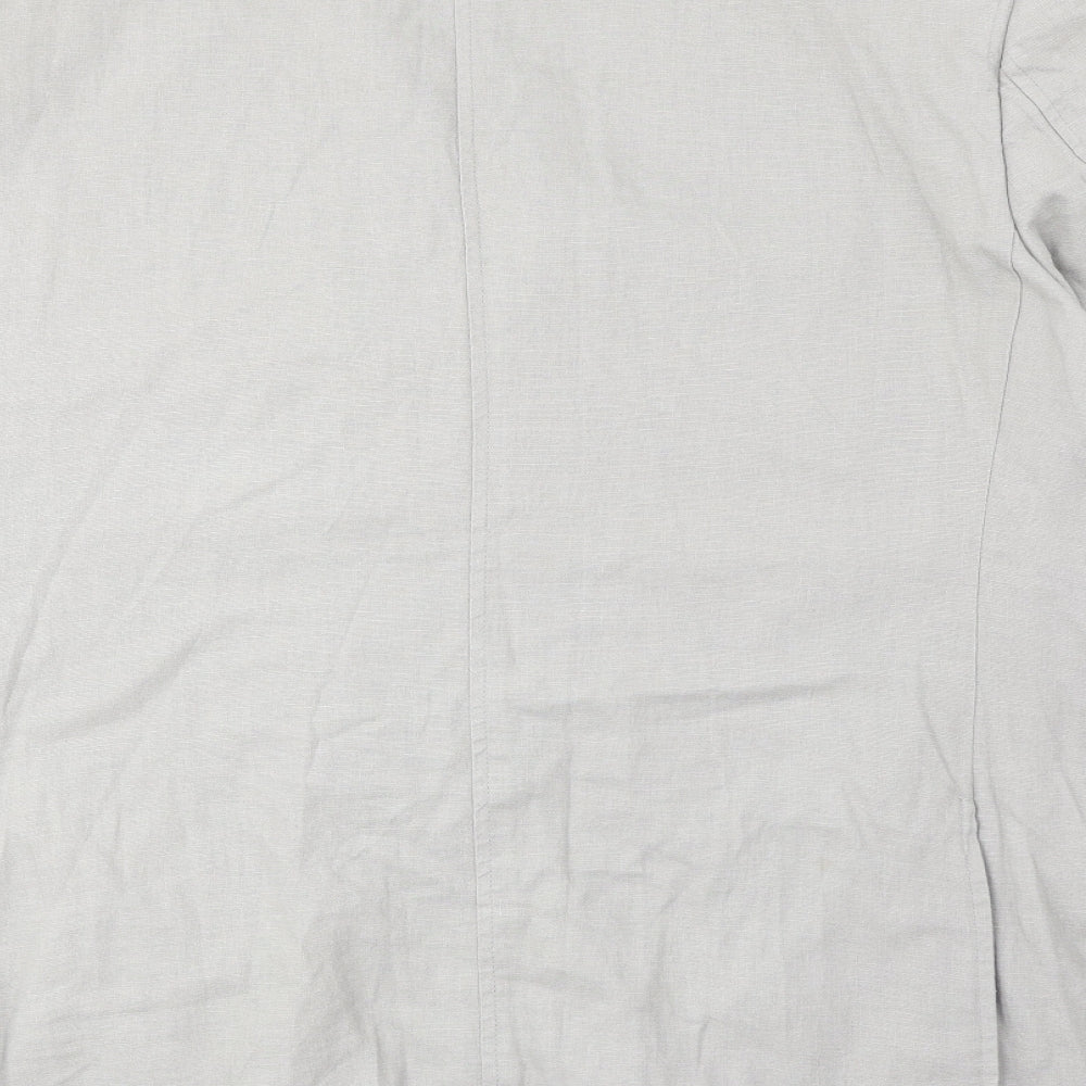 Marks and Spencer Mens Grey Linen Jacket Blazer Size 44 Regular