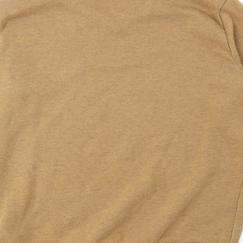 DECATHLON Mens Yellow V-Neck Nylon Pullover Jumper Size XL Long Sleeve