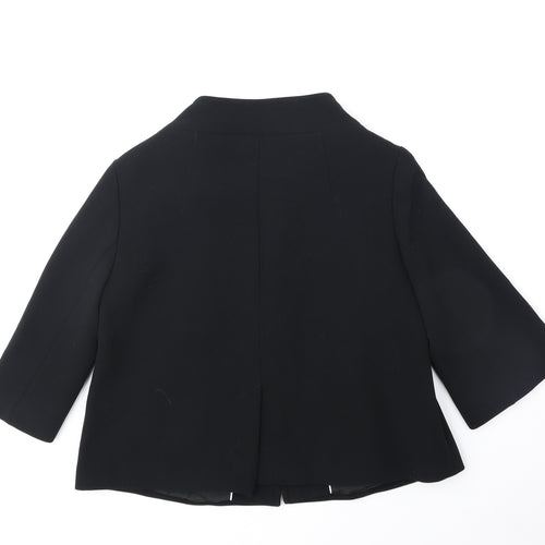 J. Taylor Womens Black Pea Coat Coat Size 12 Button