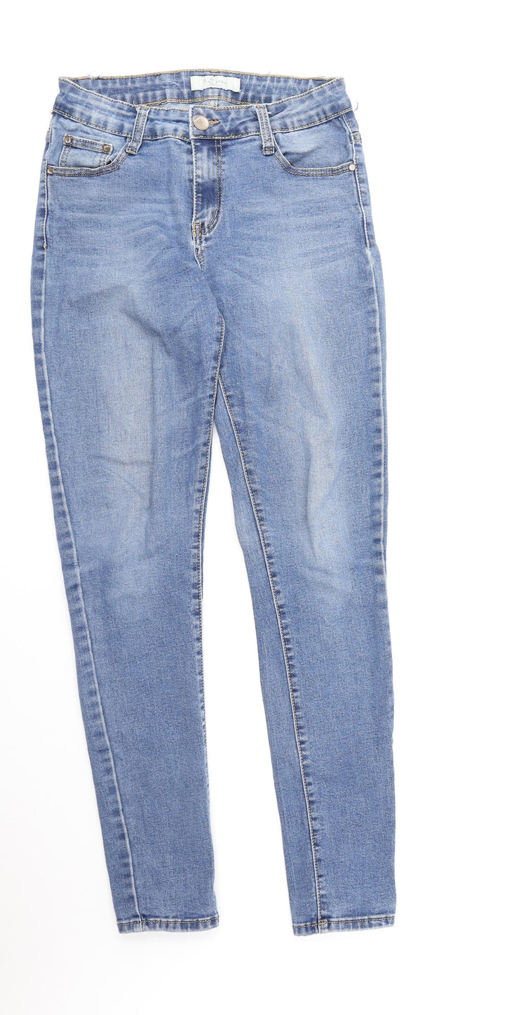 B . S .Jeans Womens Blue Cotton Skinny Jeans Size 38 in Regular Zip