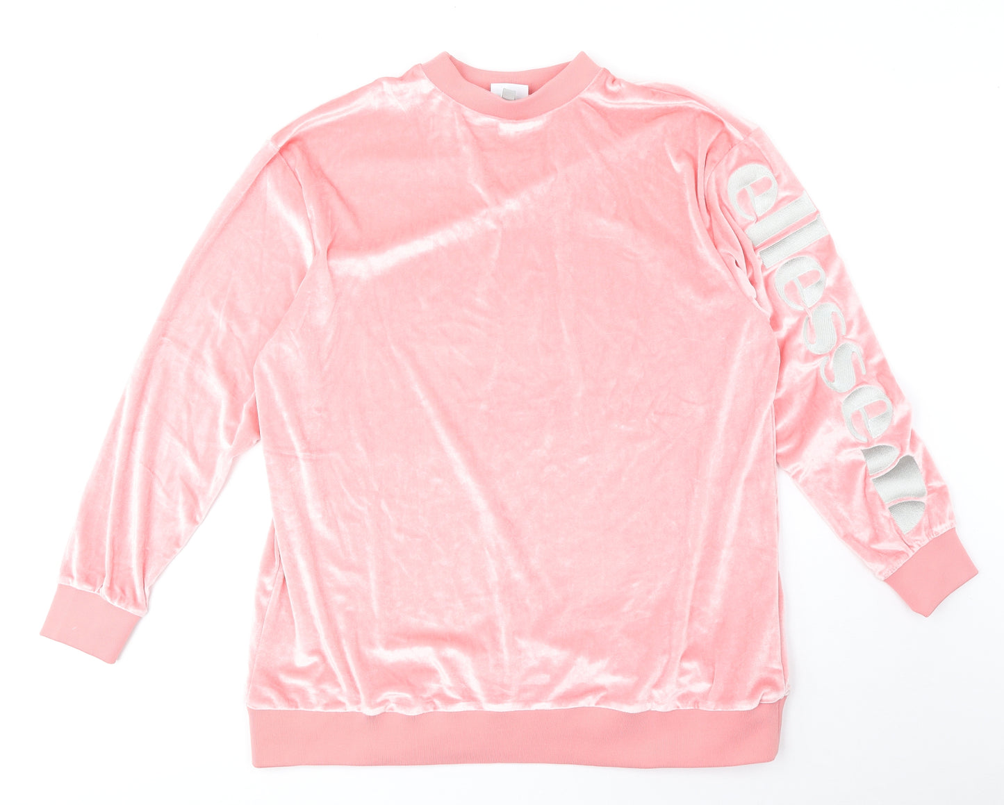 ellesse Womens Pink Round Neck Polyester Pullover Jumper Size 8