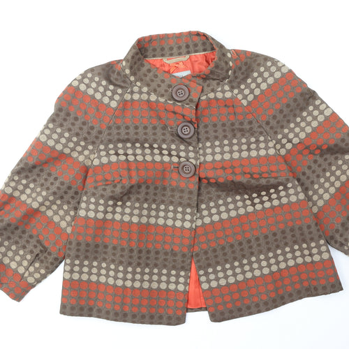 Marks and Spencer Womens Multicoloured Polka Dot Pea Coat Coat Size 12 Button