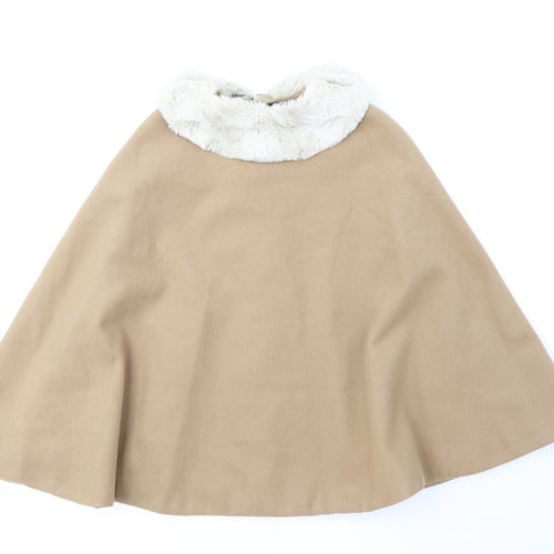 Marta paula Womens Beige Jacket Poncho Size 8 Button