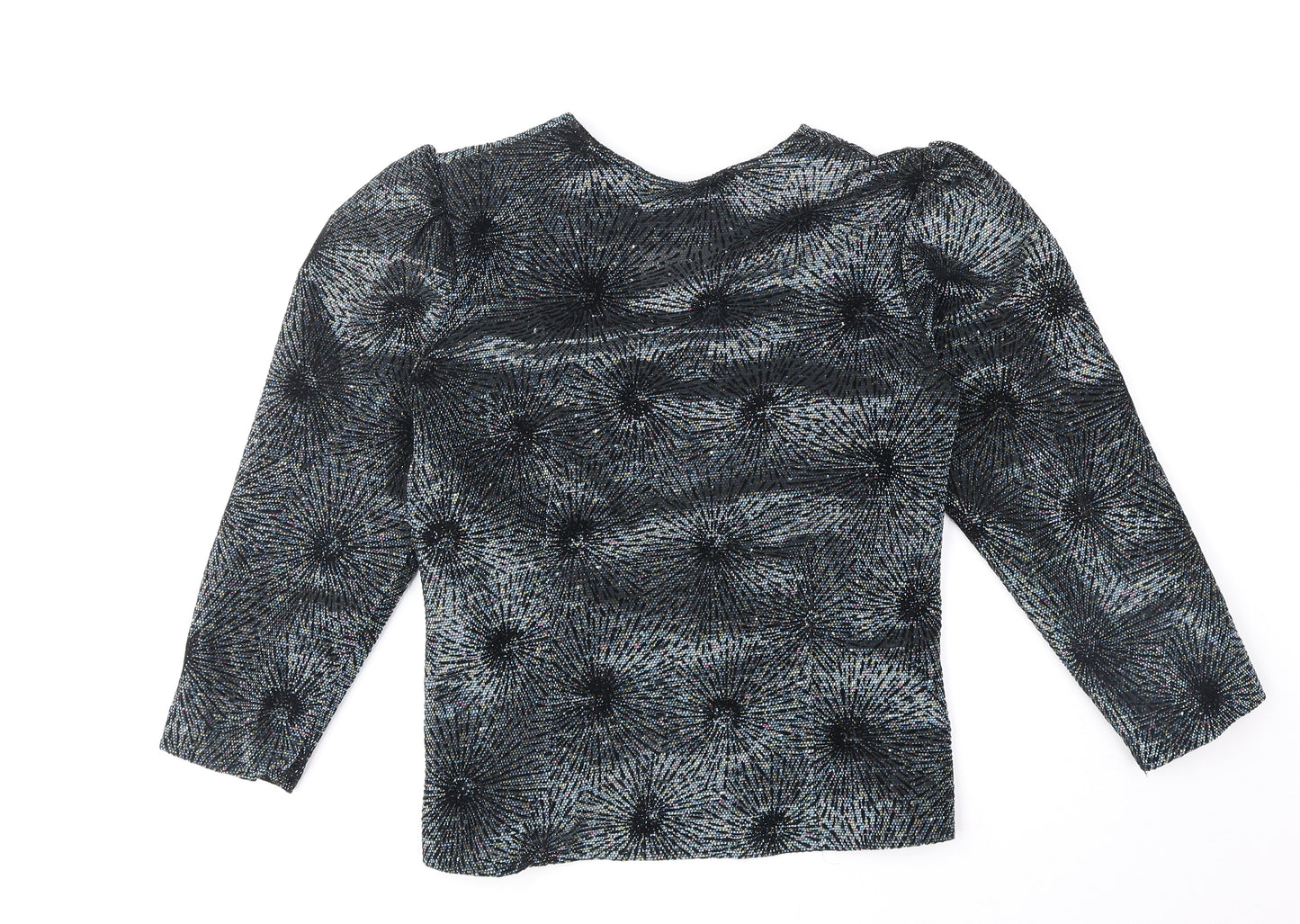 Preworn Womens Multicoloured V-Neck Geometric Polyester Cardigan Jumper Size 10