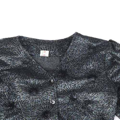 Preworn Womens Multicoloured V-Neck Geometric Polyester Cardigan Jumper Size 10