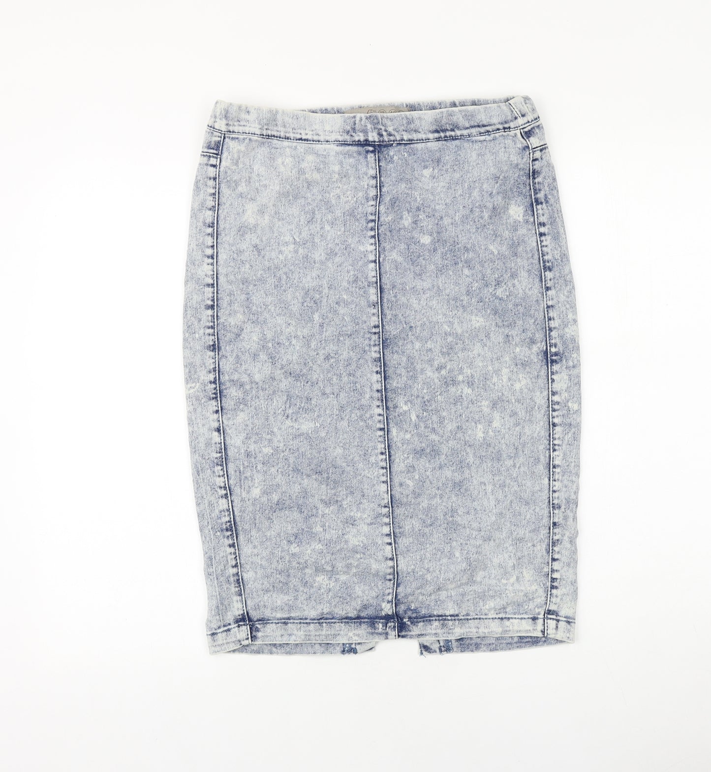 Denim & Co. Womens Blue Cotton Straight & Pencil Skirt Size 12