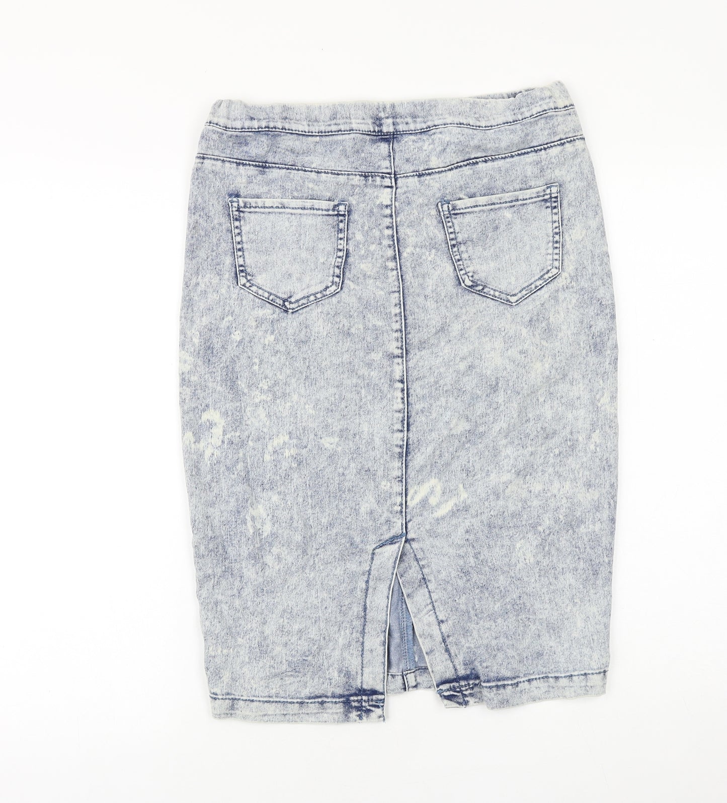 Denim & Co. Womens Blue Cotton Straight & Pencil Skirt Size 12