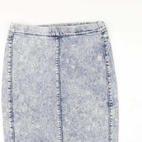 Denim & Co. Womens Blue Cotton Straight & Pencil Skirt Size 12