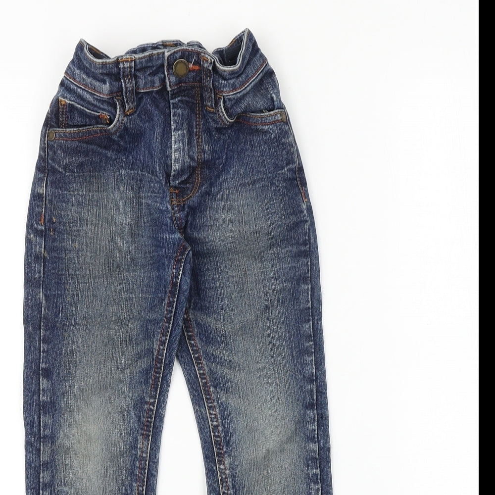 NEXT Boys Blue 100% Cotton Straight Jeans Size 4 Years Regular Snap