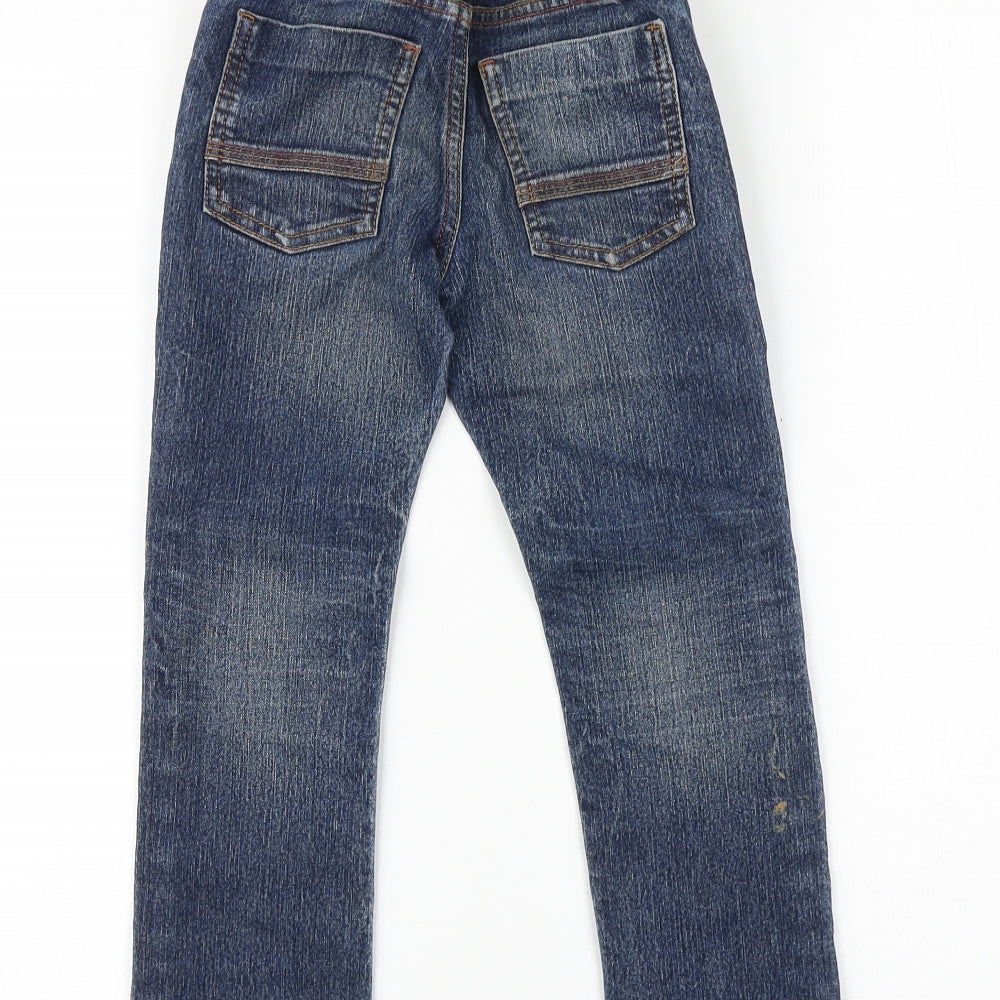 NEXT Boys Blue 100% Cotton Straight Jeans Size 4 Years Regular Snap