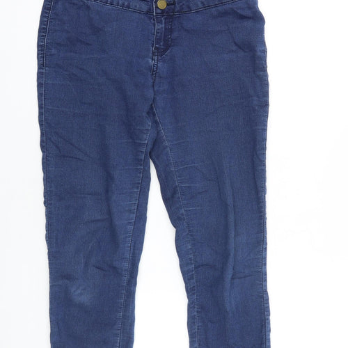 Preworn Womens Blue Cotton Skinny Jeans Size 8 L28 in Regular Zip