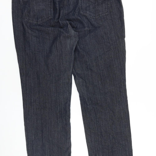 George Womens Black Cotton Cropped Jeans Size 16 L25 in Regular