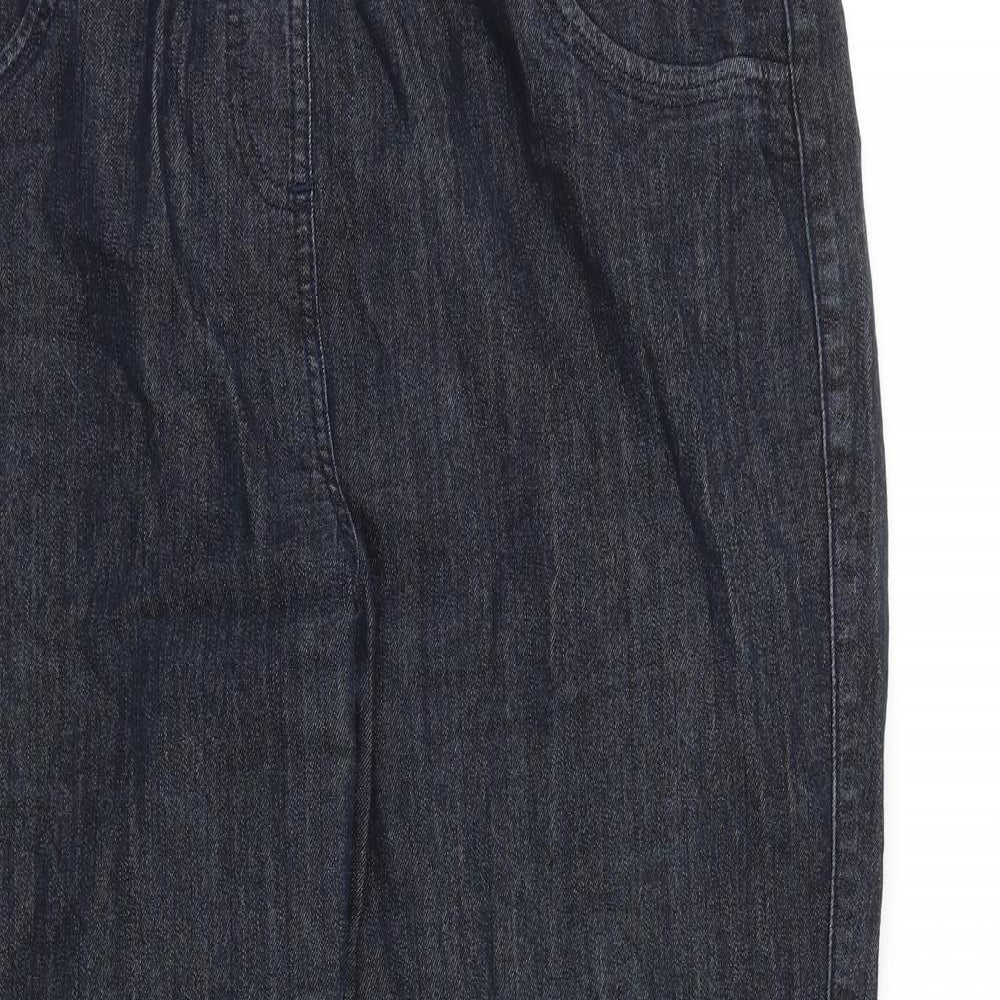 George Womens Black Cotton Cropped Jeans Size 16 L25 in Regular