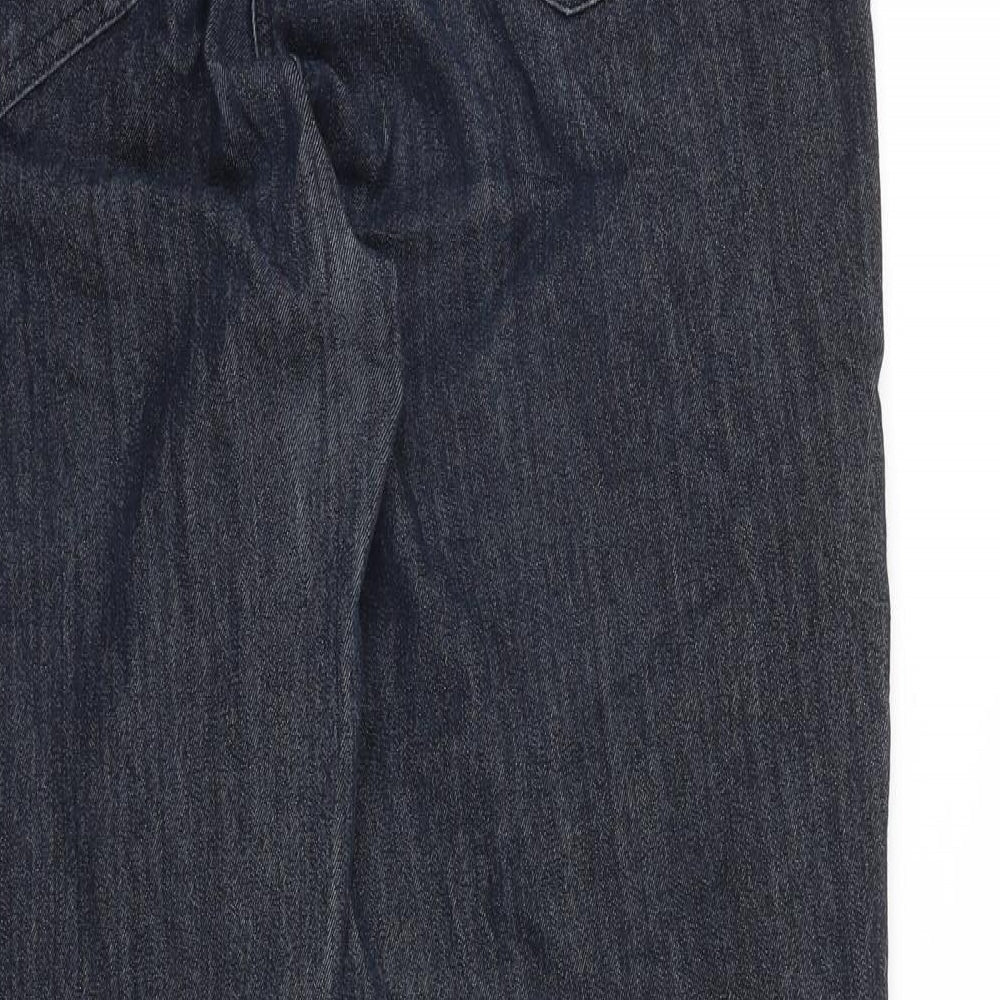 George Womens Black Cotton Cropped Jeans Size 16 L25 in Regular