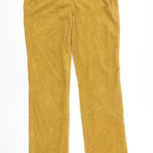 NYDJ Womens Yellow Cotton Trousers Size 8 L31 in Regular Zip