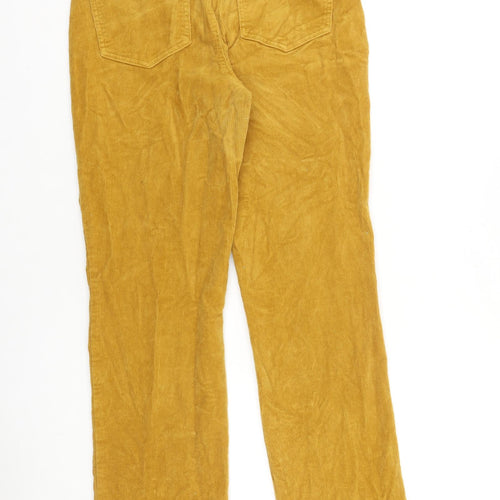 NYDJ Womens Yellow Cotton Trousers Size 8 L31 in Regular Zip