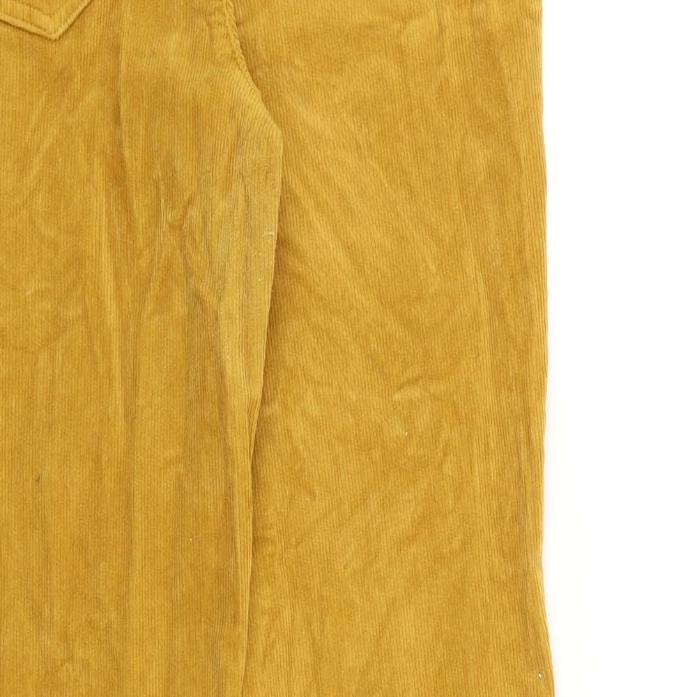 NYDJ Womens Yellow Cotton Trousers Size 8 L31 in Regular Zip