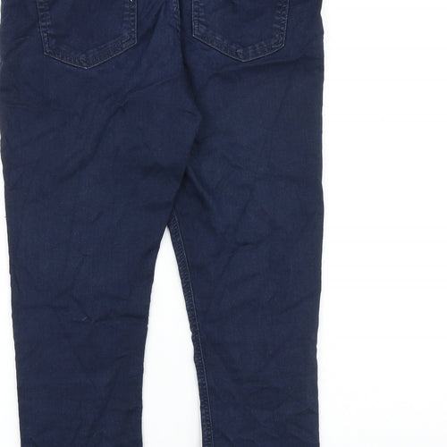 Preworn Womens Blue Cotton Straight Jeans Size 12 L23 in Slim Zip