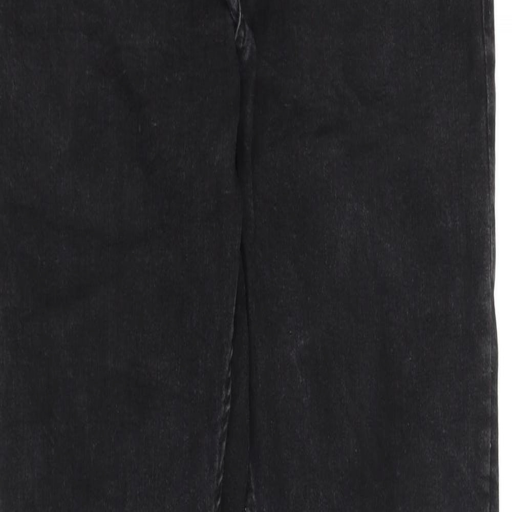 Pull&Bear Womens Black Cotton Skinny Jeans Size 14 L32 in Regular Zip