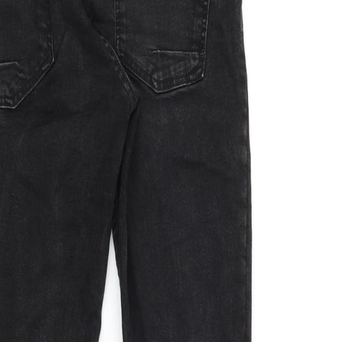 Pull&Bear Womens Black Cotton Skinny Jeans Size 14 L32 in Regular Zip