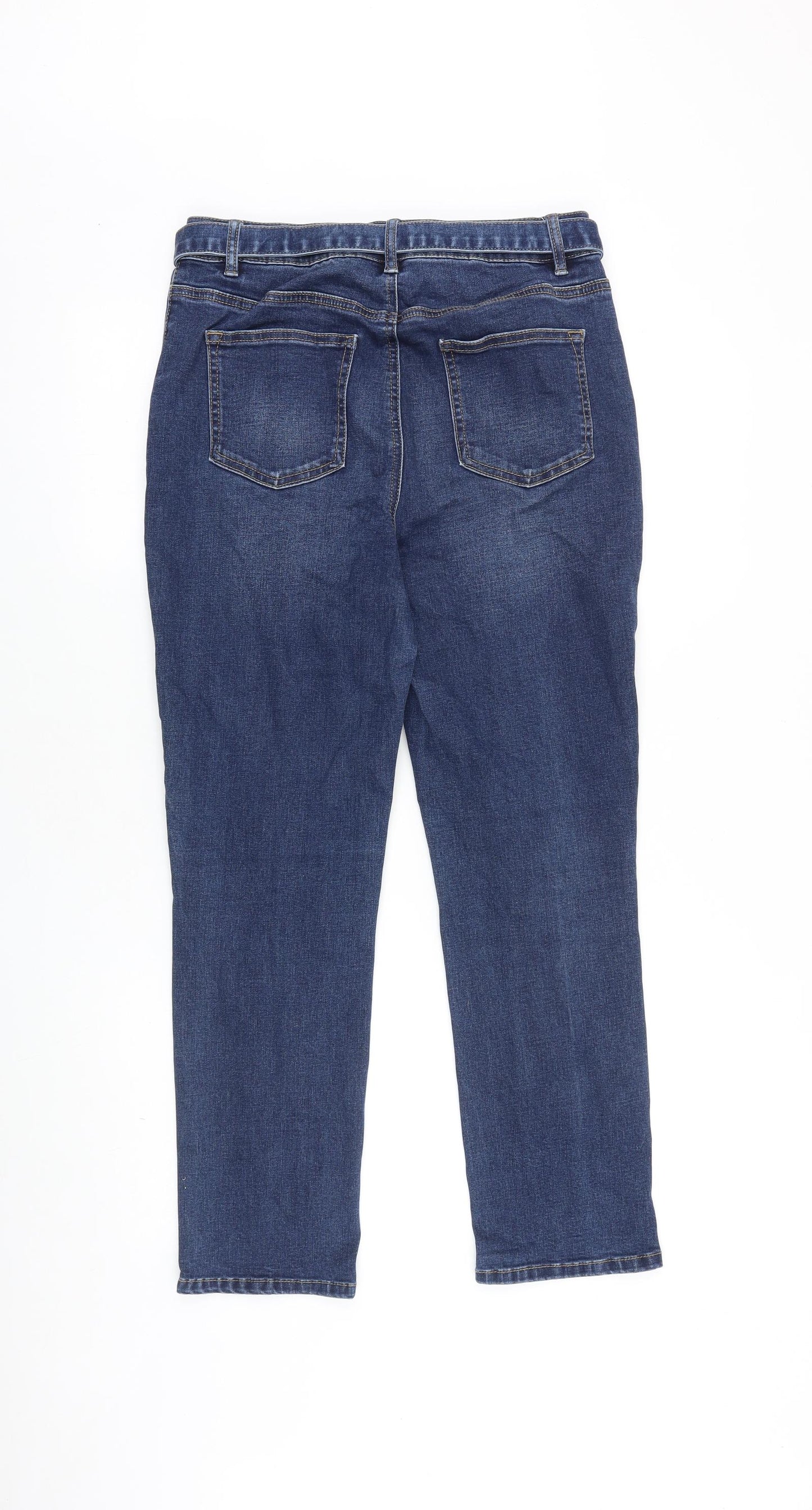 TU Womens Blue Cotton Skinny Jeans Size 12 L26 in Regular Buckle