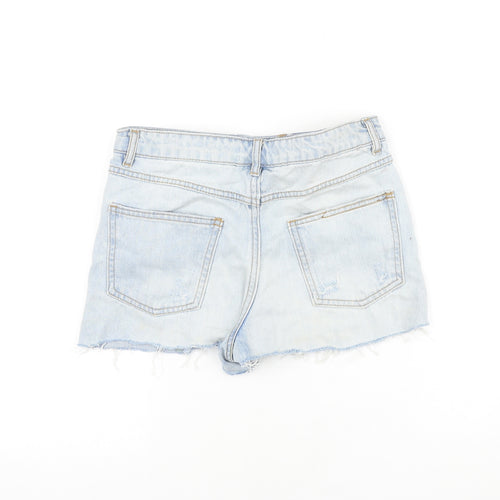 FOREVER 21 Womens Blue 100% Cotton Cut-Off Shorts Size 27 in Regular Zip - Distressed