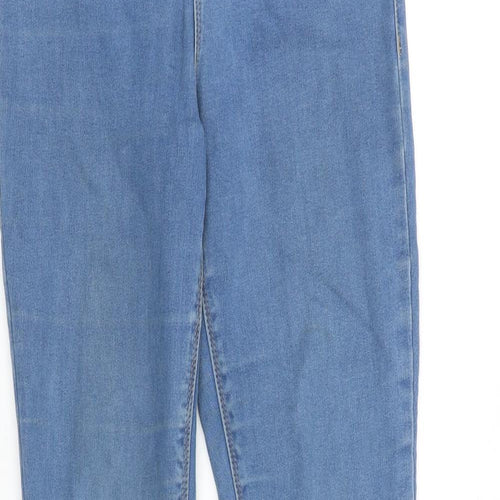 Missguided Womens Blue Cotton Skinny Jeans Size 10 L30 in Regular Zip