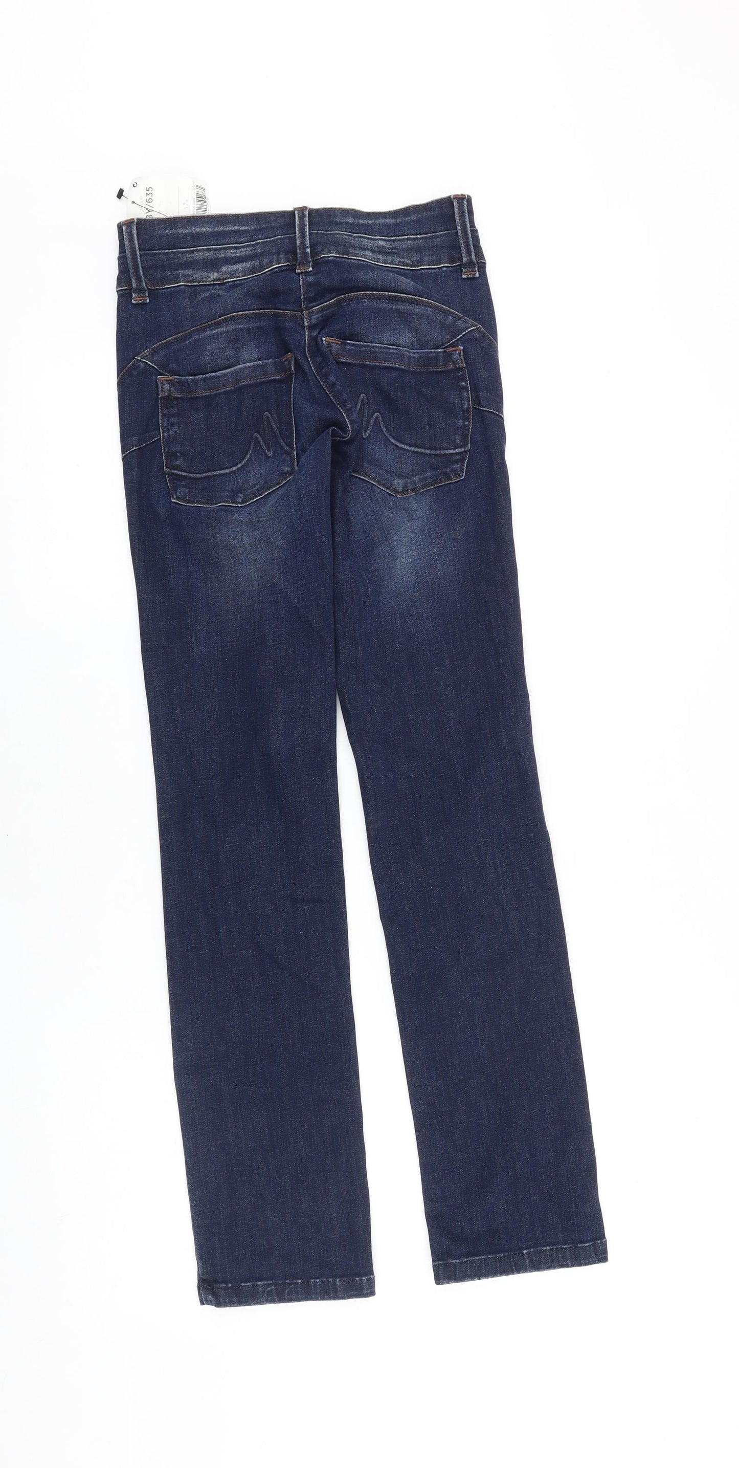 NEXT Womens Blue Cotton Straight Jeans Size 6 L29 in Slim Button