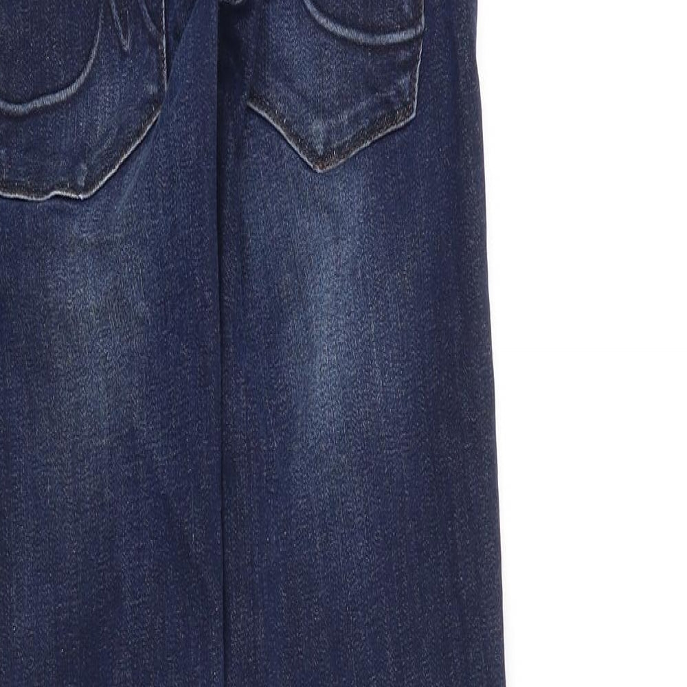 NEXT Womens Blue Cotton Straight Jeans Size 6 L29 in Slim Button