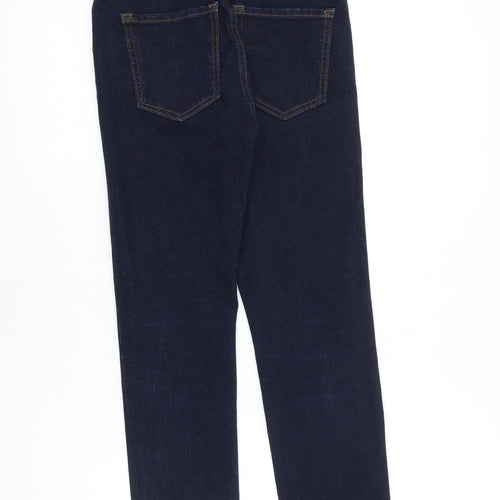 Marks and Spencer Womens Blue Cotton Skinny Jeans Size 8 L28 in Regular Zip