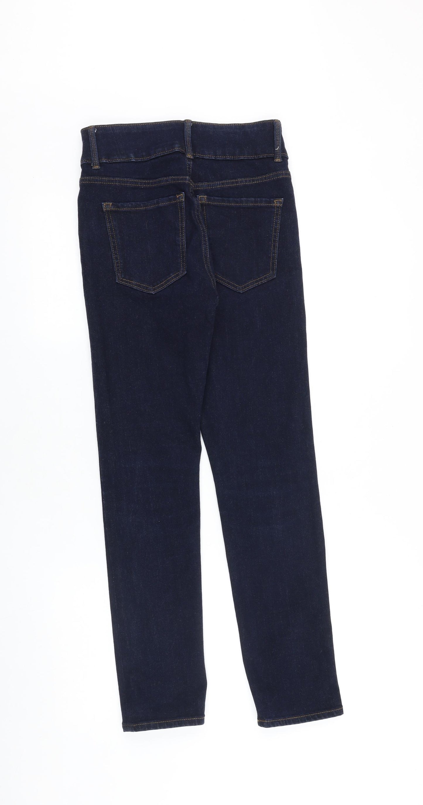 Marks and Spencer Womens Blue Cotton Skinny Jeans Size 8 L28 in Regular Zip