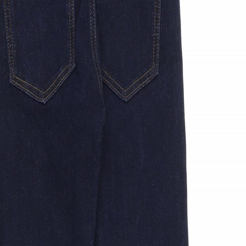 Marks and Spencer Womens Blue Cotton Skinny Jeans Size 8 L28 in Regular Zip