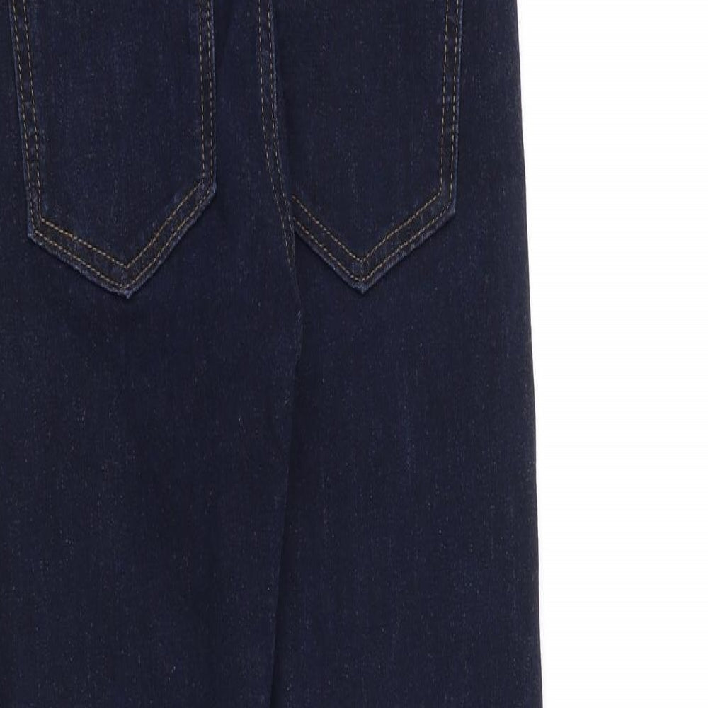 Marks and Spencer Womens Blue Cotton Skinny Jeans Size 8 L28 in Regular Zip